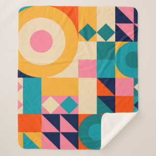 Cobertor Sherpa Geometria Minimalista: Poster de Ilustração Vintag