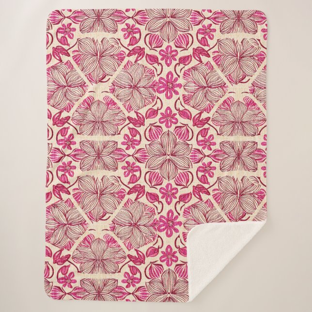 Cobertor Sherpa geometria tropical (Frente)