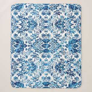 Cobertor Sherpa Geometric damask seamless pattern with grunge text