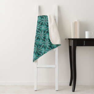 Cobertor Sherpa Geométrico 3D Torção Espiral Turquesa Verde