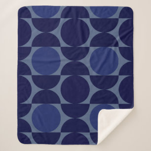 Cobertor Sherpa Geométrico Azul Retro
