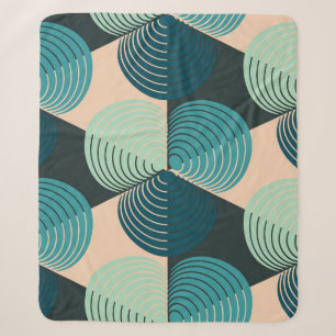 Cobertor Sherpa Geométrico De Azul De Marfim: Elegância Do Azulejo