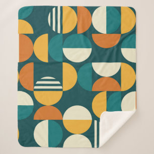 Cobertor Sherpa Geométrico do século do médio: Design minimalista 