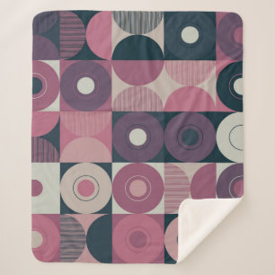 Cobertor Sherpa Geométrico do século médio: padrão abstrato colori
