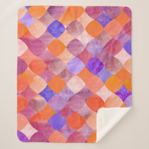 Cobertor Sherpa Geométrico em aquarela, escamas árabes.