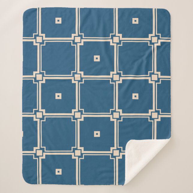 Cobertor Sherpa Geométrico, fundo de na moda. (Frente)