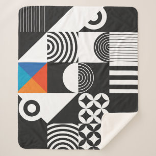 Cobertor Sherpa Geométrico moderno em estilo escandinavo