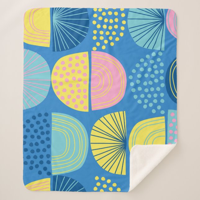 Cobertor Sherpa Geométrico Nórdico: Fundo Abstrato moderno. (Frente)