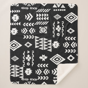 Cobertor Sherpa Geométrico tribal: fundo sem costura na moda.