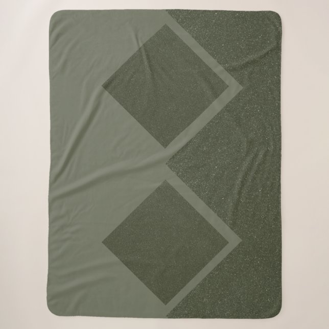 Cobertor Sherpa Geométrico Verde Sherpa Blanket (Frente)
