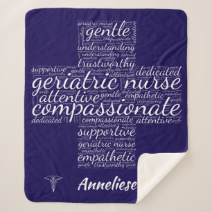 Cobertor Sherpa Geriátrico Personalizado Enfermeiro Word Cloud Gif