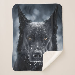 Cobertor Sherpa German shepherd Preto