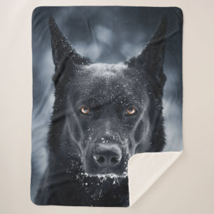 Cobertor Sherpa German shepherd Preto