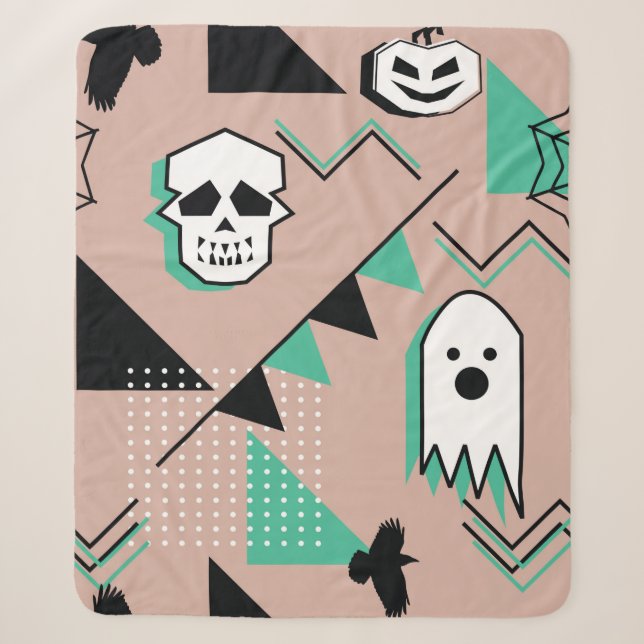 Cobertor Sherpa Ghost pattern,halloween theme seamless pattern wit (Frente)