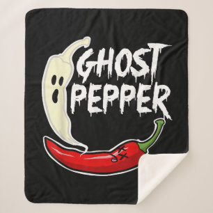 Cobertor Sherpa Ghost Pepper Funny Spicy Hot Halloween Peppe
