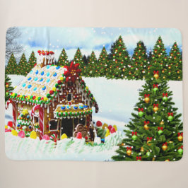 COBERTOR SHERPA GINGER BREAD HOUSE