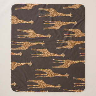 Cobertor Sherpa Girafas Escuras: Abstrato Vintage Sem Costura.
