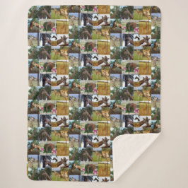 Cobertor Sherpa Giraffe Photo Collage,