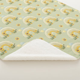 Cobertor Sherpa Girassóis e arco-íris