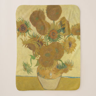 Cobertor Sherpa Girassóis, Pintura a Óleo de Natureza Morta, Van G