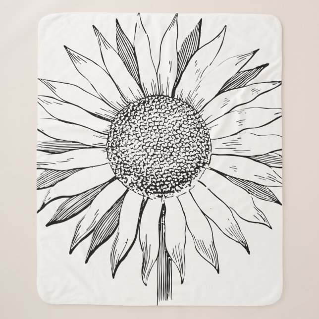 Cobertor Sherpa Girassol Ilustrado (Frente)