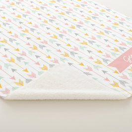 Cobertor Sherpa Girls Arrow Blanket | Rosa, Dourado, Casa Branca,