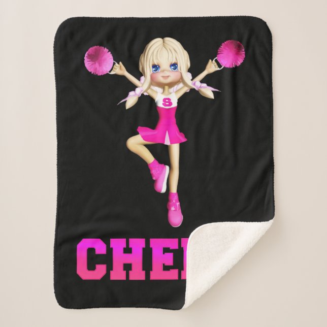 Cobertor Sherpa Girls Cheerhead Sherpa Blanket (Frente)