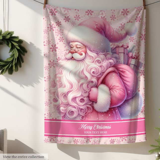 Cobertor Sherpa Girls Pink Papais noeis Name Blanket Holiday Pinkm (Girls Pink Santa Name Blanket Holiday Pinkmas)