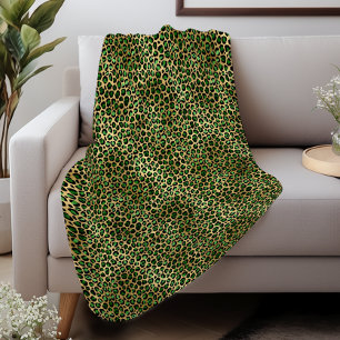 Cobertor Sherpa Glam Emerald Green - Padrão Dourado das manchas le