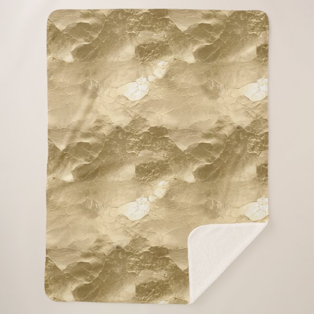 Cobertor Sherpa Glamor Dourado de Champagne bonito (Frente)