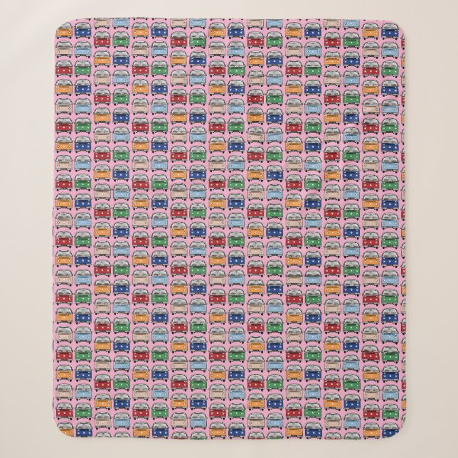 Cobertor Sherpa Glamping Classic Retro Campervan fandom VDub (Frente)