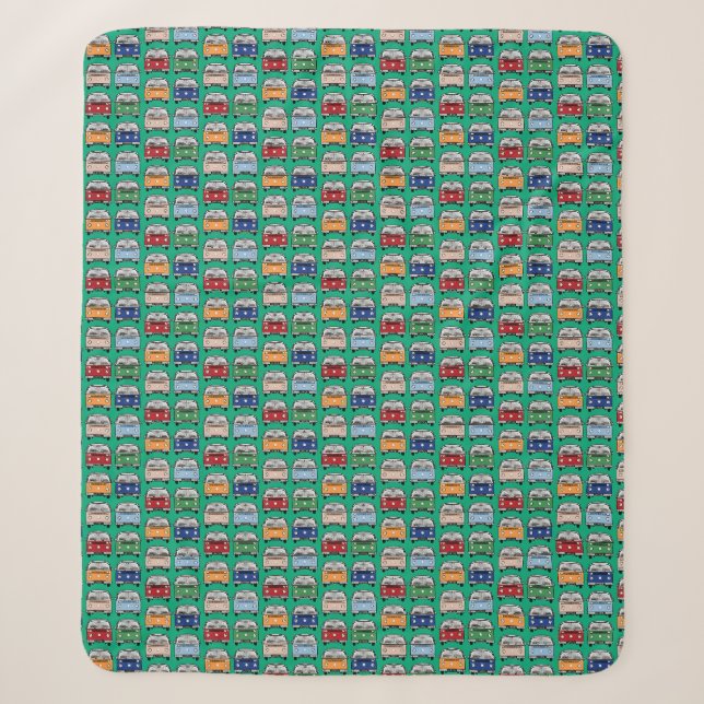 Cobertor Sherpa Glamping Classic Retro Campervan fandom VDub (Frente)