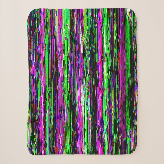 Cobertor Sherpa Glitch tech abstract pattern (Frente)
