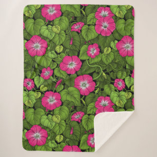 Cobertor Sherpa Glória da manhã em rosa e verde