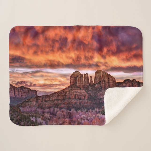 Cobertor Sherpa Glória da Manhã Rosa (Frente (Horizontal))