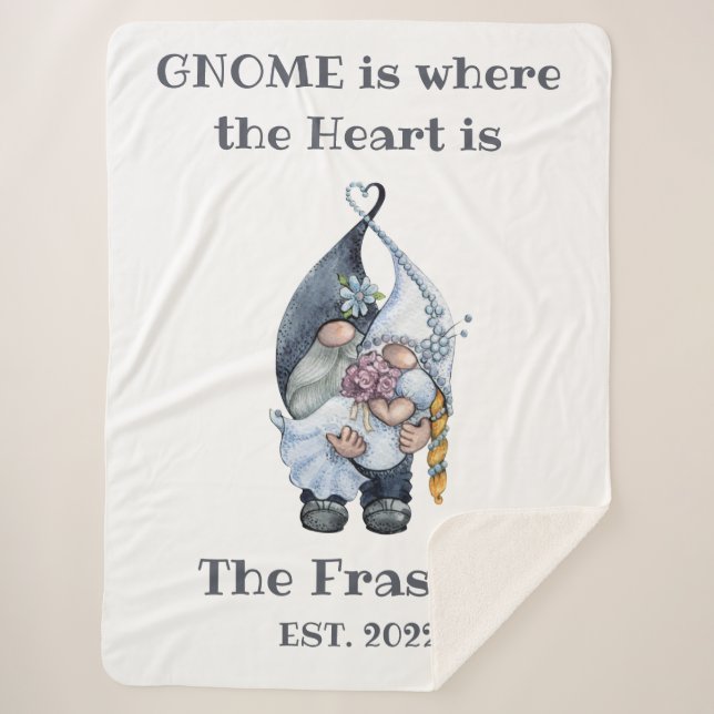 Cobertor Sherpa Gnome Wedding Blanket (Frente)