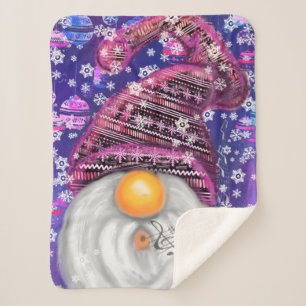 Cobertor Sherpa Gnomo de Natal Em Purple Hat Baby Sherpa Blanket