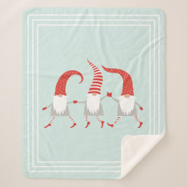 Cobertor Sherpa Gnomos de Natal Escandinavos Mint Green