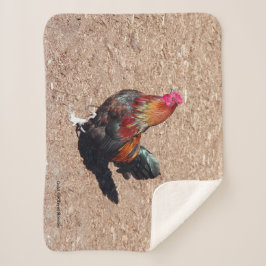Cobertor Sherpa Gold Cockerel Rooster sherpa blanket