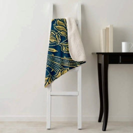 Cobertor Sherpa Golden Blossom Elegance 