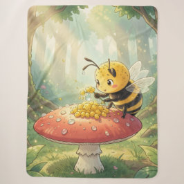 Cobertor Sherpa Golden Bumblebee in Bloom Dance.2