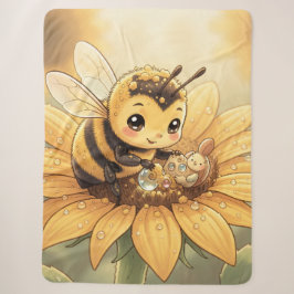 Cobertor Sherpa Golden Bumblebee in Bloom Dance.4