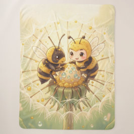 Cobertor Sherpa Golden Bumblebee in Bloom Dance.5