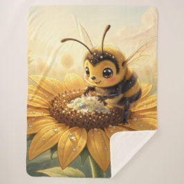 Cobertor Sherpa Golden Bumblebee in Bloom Dance.9