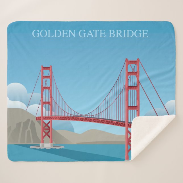 Cobertor Sherpa Golden gate bridge | San Francisco (Frente (Horizontal))