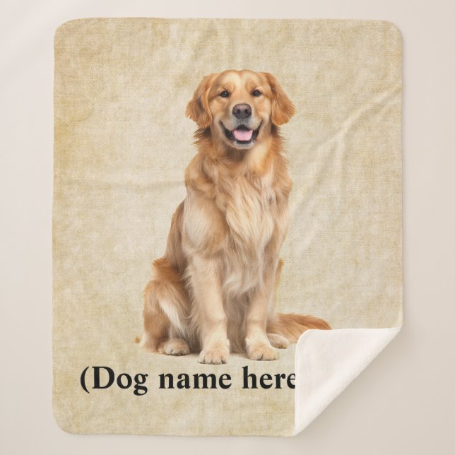 Cobertor Sherpa Golden Retriever Dad Loyal Dog Comfort (Frente)