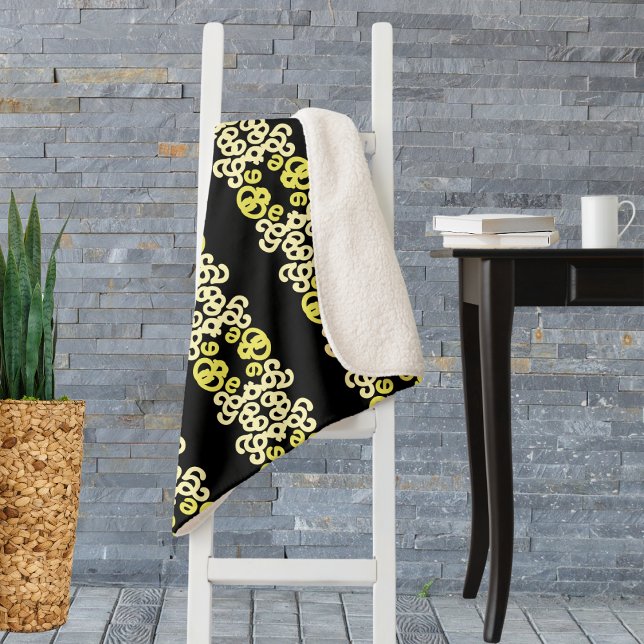 Cobertor Sherpa Golden Yellow Ornamental Stripe Seamless Pattern (Criador carregado)