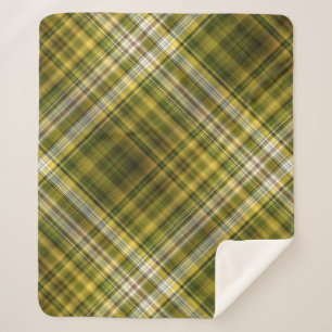 Cobertor Sherpa Goldenrod e Disias Xadrez Amarela e Verde