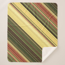 Cobertor Sherpa Goldenrod Fields Yellow and Green Stripe