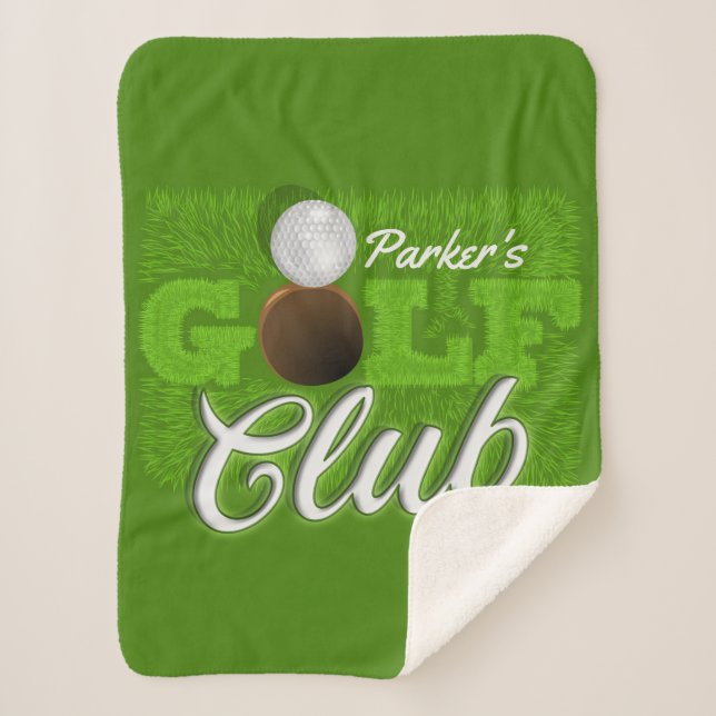 Cobertor Sherpa Golfer Green Golf Course Club Personalizado (Frente)